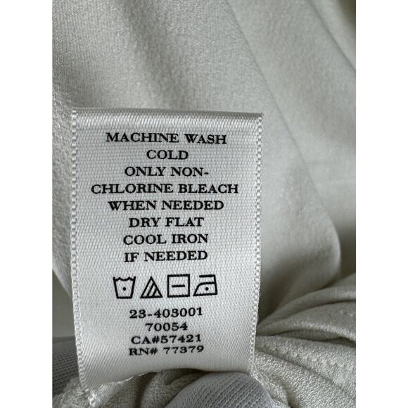 Ann Taylor Crossover V-neck Ruching Long Sleeves Blouse, Ivory Sz: XS, 57-18 - Picture 5 of 16